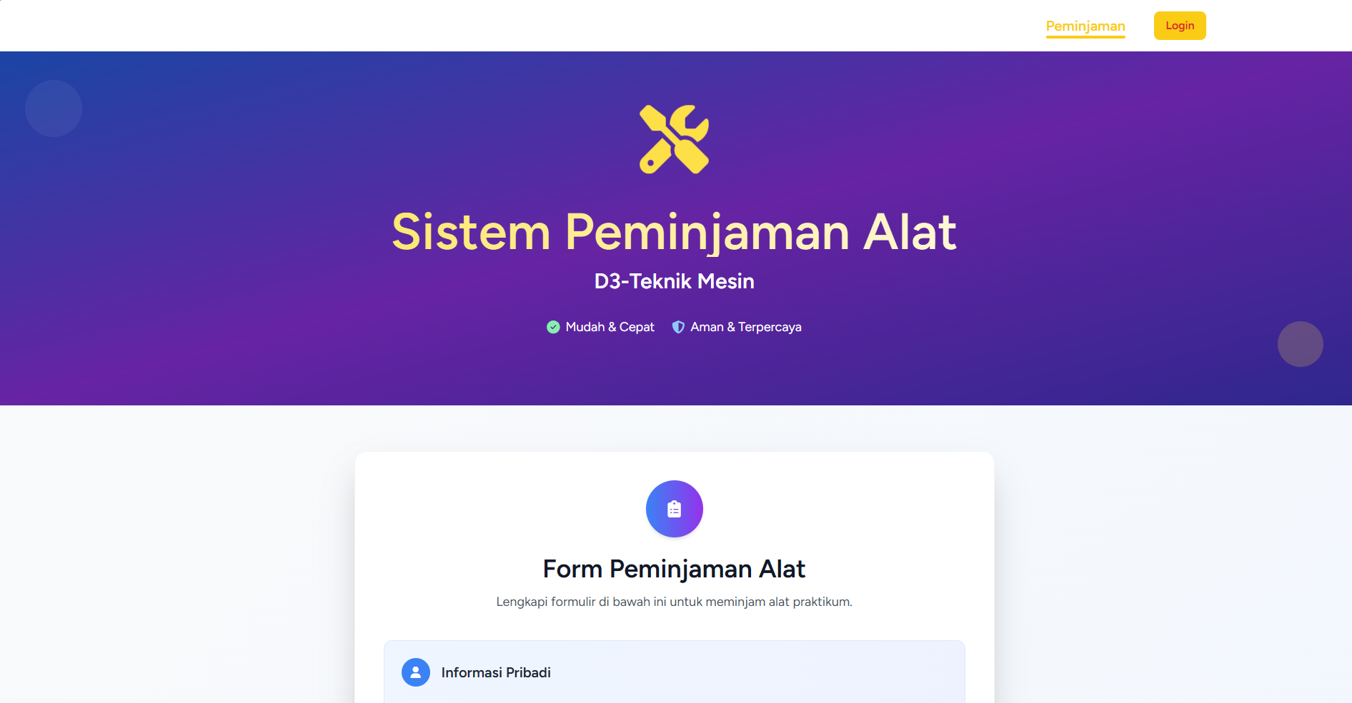 Sistem Peminjaman Alat